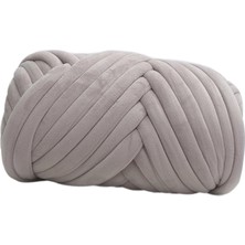 Burake 1kg Kadife Tıknaz Iplik Kol Örgü Rahat Yıkanabilir Halı Yapımı Jumbo Açık Gri (Yurt Dışından)