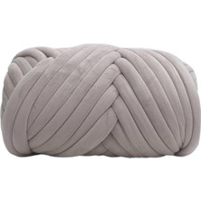 Burake 1kg Kadife Tıknaz Iplik Kol Örgü Rahat Yıkanabilir Halı Yapımı Jumbo Açık Gri (Yurt Dışından)