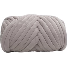 Burake 1kg Kadife Tıknaz Iplik Kol Örgü Rahat Yıkanabilir Halı Yapımı Jumbo Açık Gri (Yurt Dışından)