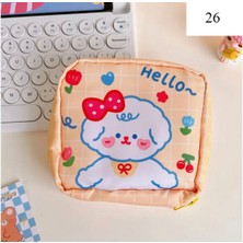 Syn İletişim 13*13 Ölçüler Ped Makyaj Kozmetik Çantası Kablo Şarj Aleti ve Kırtasiye Ürünlerinide Düzenleyici Olarak Kullanabilirsiniz Teddy Coco Bear Ayıcık Rabbit Tavşan Makyaj Ped Kozmetik Çantası Düzenleyici