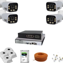 Bester 4'lü Ip Kamera Set 6 Warm Arayled 3.6mm 5mp Ip Kamera With Audio Full Set