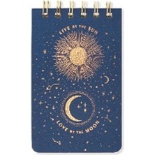 Design Works İnk Twın Wıre Bookcloth Notepad Lıve By The Sun- Spiralli Kumaş