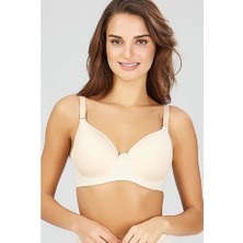 Kom Lidya Desteksiz Balenli Sütyen Ekru Renkli