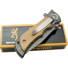 Browning Kapanabilir Desenli Ahşap Saplı Çakı 2-35 16 cm