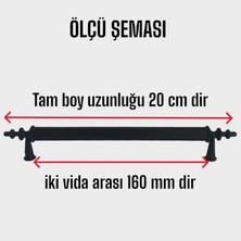 Glaswen Erciyes Kulp Siyah 160 mm Kulp Mobilya Mutfak Dolabı Çekmece Dolap Kapak Kulpu Kulbu Metal Kulpları