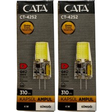 Cata CT-4252 4W 12V 3200K (Günışığı) G4 Duylu Kapsül Ampul (2 Adet)