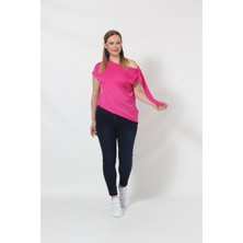 Moda Berray 3250P Pembe Tek Omuz Bağlama Detaylı Bluz