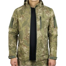 Astüm Askeri Malzeme Unisex Yeşil Yeni Kamuflaj Tactical Soft-Şell Mont