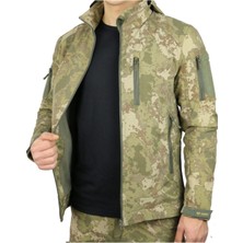 Astüm Askeri Malzeme Unisex Yeşil Yeni Kamuflaj Tactical Soft-Şell Mont