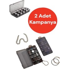 Hy Ticaret 2 Adet- 15 Bölmeli Kapaklı Kolye Yüzük Takı Kutusu/dikiş Kutusu/düzenleyici Kutu