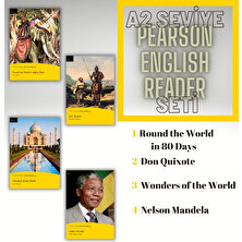 Round the World in 80 Days - Don Quixote - Wonders of the World - Nelson Mandela (A2 Seviye İngilizce Hikaye Seti 4 Kitap)