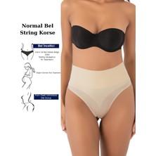 Emba Korse Kadın Siyah Renk Normal Bel String Korse Dikişsiz Fit Toparlayıcı Popo Külot Women