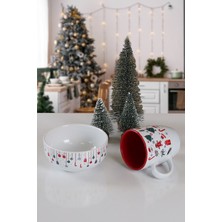 Keramika Yılbaşı Noel Hediyelik Kupa Kase Takım