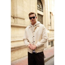 Danger Erkek Paraşüt Oversize Mont Ceket Bej - 3621DNGR