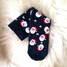 Dream Butik Lacivert Yılbaşı Temalı Noel Baba Desenli Çorap