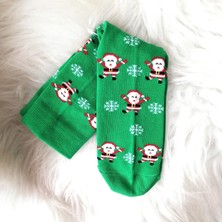 Dream Butik Yeşil Yılbaşı Temalı Noel Baba Desenli Çorap