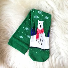 Dream Butik Yeşil Yılbaşı Temalı Kutup Ayısı Desenli Çorap
