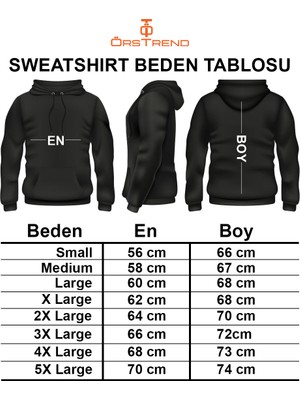 Ors Trend Witcher 3 Baskılı 3 Iplik Unisex Siyah Kapişonlu Sweatshirt