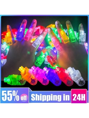 Beyaz 120 Adet 30/50/100/120 Adet LED Parmak Işıkları Parti Iyilik Kızdırma Parmak Yüzük Rave Lazer Lamba Çocuk Doğum Günü Düğün Parti Yılbaşı Dekoru (Yurt Dışından)