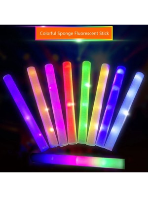 Beyaz 50 Adet Rgb LED Glow Köpük Sopa Tezahürat Tüpü Renkli Işık Karanlıkta Glow Doğum Günü Düğün Parti Malzemeleri Festivali Parti Süslemeleri (Yurt Dışından)