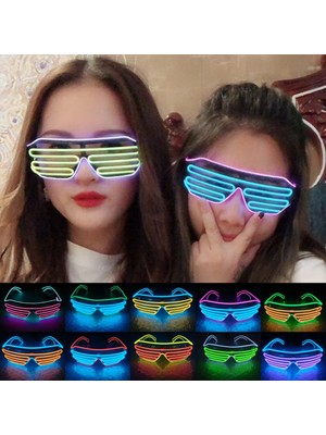 04 Parlayan Gözlük LED Gafas Aydınlık Bril Neon Noel Glow Güneş Gözlüğü Yanıp Sönen Işık Cam Parti Malzemeleri Için Prop Kostümleri Yeni (Yurt Dışından)