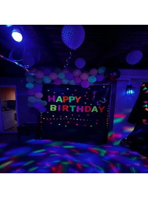 10 Adet Neon Balonlar Mutlu Yıllar Neon Glow Parti Dekorasyon Tavan Asılı Girdap Glow Uv Çelenk Banner Glow Uv Işık Parti Malzemeleri (Yurt Dışından)