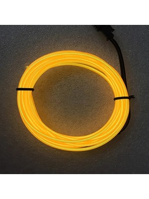 Sarı 2.3mm x 1m Parti Cosplay Parlayan Sahne LED Neon El Tel Kablo Karanlıkta Parlayan Kostümler Giyim Aydınlık Aksesuarları Doğum Günü Dekor (Yurt Dışından)