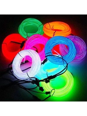 Sarı 2.3mm x 1m Parti Cosplay Parlayan Sahne LED Neon El Tel Kablo Karanlıkta Parlayan Kostümler Giyim Aydınlık Aksesuarları Doğum Günü Dekor (Yurt Dışından)