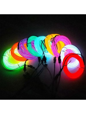 Sarı 2.3mm x 1m Parti Cosplay Parlayan Sahne LED Neon El Tel Kablo Karanlıkta Parlayan Kostümler Giyim Aydınlık Aksesuarları Doğum Günü Dekor (Yurt Dışından)