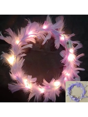 Mor TÜY01 1 Adet Glow Kafa Bandı Ayarlanabilir LED Işık Parti Düğün Doğum Günü Glow Parti Saç Aksesuarları Için Tüy Çelenk Hairband Şekeri (Yurt Dışından)