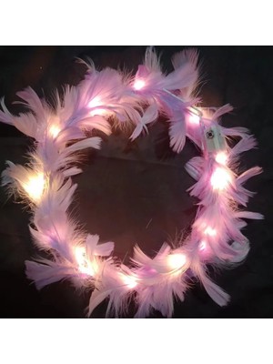 Mor TÜY01 1 Adet Glow Kafa Bandı Ayarlanabilir LED Işık Parti Düğün Doğum Günü Glow Parti Saç Aksesuarları Için Tüy Çelenk Hairband Şekeri (Yurt Dışından)