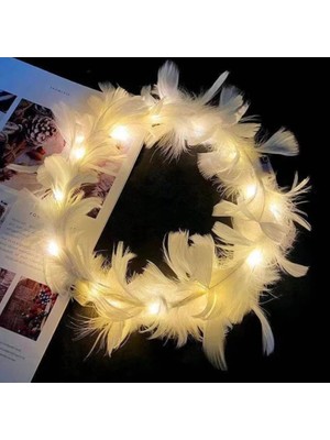 Mor TÜY01 1 Adet Glow Kafa Bandı Ayarlanabilir LED Işık Parti Düğün Doğum Günü Glow Parti Saç Aksesuarları Için Tüy Çelenk Hairband Şekeri (Yurt Dışından)