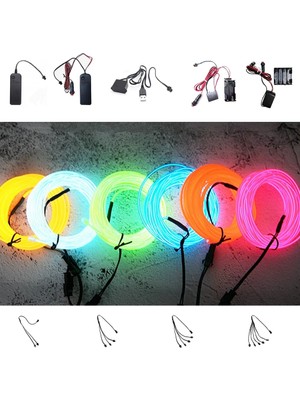 6V 4AA Adaptör Beyaz 1m El Tel Neon Işık LED Neon Halat Işık Şeridi Karanlıkta Glow Parti Cosplay Kostüm Dans Bar Burcu Dıy Glow Parti Dekorasyon (Yurt Dışından)