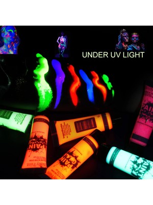 1 Adet Mavi Bant Siyah Işık Neon Parti Yüz ve Vücut Boyası Glow Panit Renk Güzellik Makyaj Vücut Boyası Uv Blacklight Neon Floresan Parti Malzemeleri (Yurt Dışından)