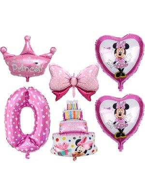 0-6 Adet Disney Minnie Mouse Doğum Günü Dekor Bebek Kız Iyilik Parti Dekor Diy Doğum Günü Numarası Balon Kombinasyonu Bebek Duş Hediyeler Kız Için (Yurt Dışından)