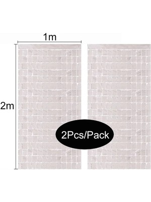 Gümüş Yaratıcı Bekarlığa Veda Partisi Duvar Dekor 2 Adet Kare Folyo Perde Düğün Süslemeleri Bebek Duş Doğum Günü Partisi Dekoru Zemin (Yurt Dışından)