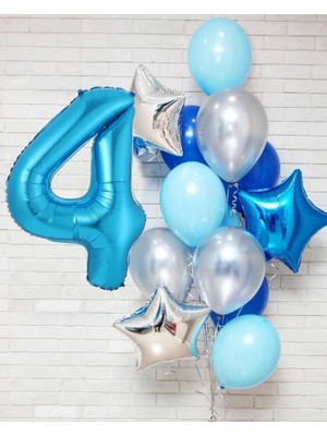 Resim Olarak 12 Adet/grup Erkek Doğum Günü Balonları 40 Inç Mavi Numarası Balon 3/3rd Doğum Günü Partisi Dekorasyon Çocuklar Anniversaire 9/1/3 Yaşında (Yurt Dışından)