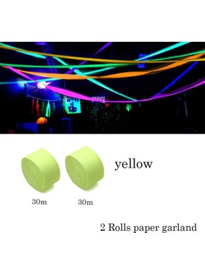 2 Rulo Sarı Siyah Işık Neon Parti Yüz ve Vücut Boyası Glow Panit Renk Güzellik Makyaj Vücut Boyası Uv Blacklight Neon Floresan Parti Malzemeleri (Yurt Dışından)