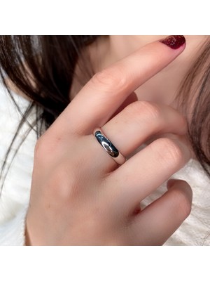 Öz Alyans 5 mm Iç Dış Bonbeli Klasik Gümüş Alyans 925