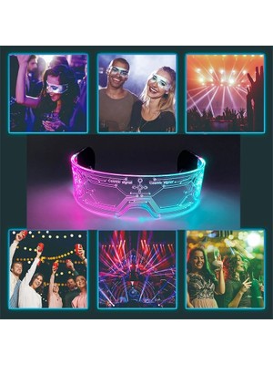 B Trendy Aydınlık Renkli LED Gözlük Neon Işık Gece Kulübü Dj Bar Müzik Dans Partisi Doğum Günü Hediyesi Için Yanıp Sönüyor (Yurt Dışından)