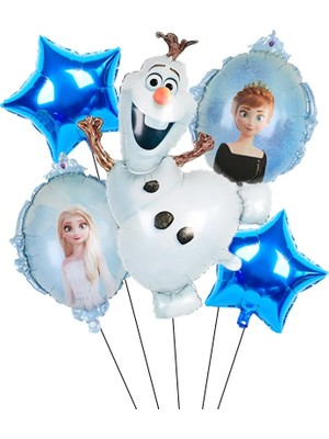 1 Takım-5 Adet 1 Takım Disney Olaf Karikatür Elsa Anna Kar Kraliçesi Prenses Folyo Balonlar Hava Şişme Globo Bebek Duş Doğum Günü Partisi Süslemeleri (Yurt Dışından)