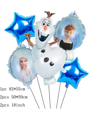 1 Takım-5 Adet 1 Takım Disney Olaf Karikatür Elsa Anna Kar Kraliçesi Prenses Folyo Balonlar Hava Şişme Globo Bebek Duş Doğum Günü Partisi Süslemeleri (Yurt Dışından)