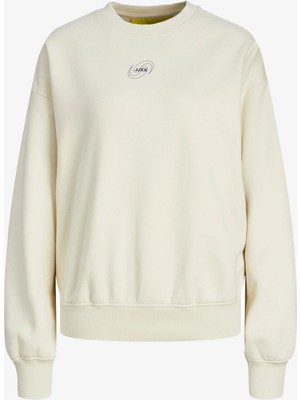 Jack & Jones Jjxx Jxjada Kadin Bej Sweatshirt 12244363-BONE White