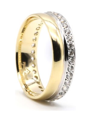 Öz Alyans 5 mm Taşlı Gümüş Alyans 925