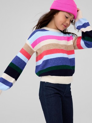 Gap Kız Çocuk Happy Stripe Kazak