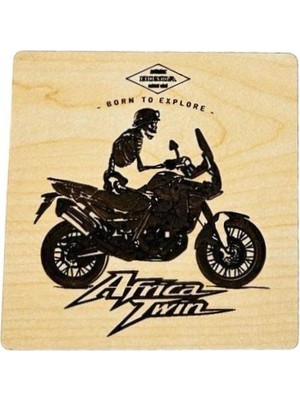 Dalyan Ahşap Africa Twin Kare Bardak Altlığı