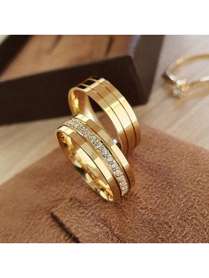 Öz Alyans Gümüş Bayan Taşlı Alyans 925   (Bayan)