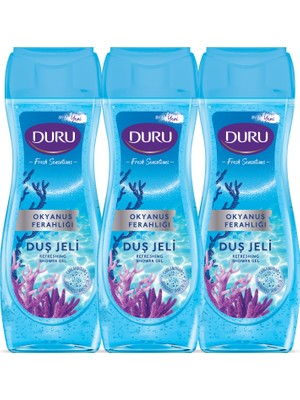 Duru Okyanus Ferahlığı 3x450ml Duş Jeli Tazeleyici Koku ile Cilt Arındırıcı Etki