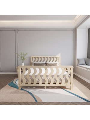 Siena Model Vernikli Çam Ahşap Karyola