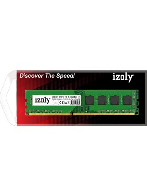 İzoly 8 GB DDR3 1600 MHz Masaüstü RAM – Oyun ve Tasarım Bilgisayarları için Yüksek Performanslı Bellek